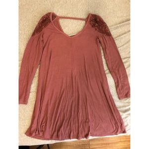 American Eagle lace shoulder long sleeve dress